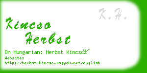 kincso herbst business card